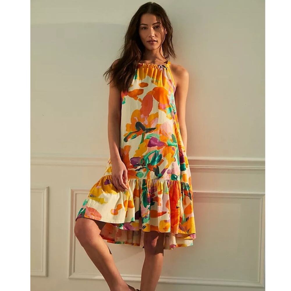 Daily Practice by Anthropologie Frida Cross-Back Midi Dress Multi Size Small